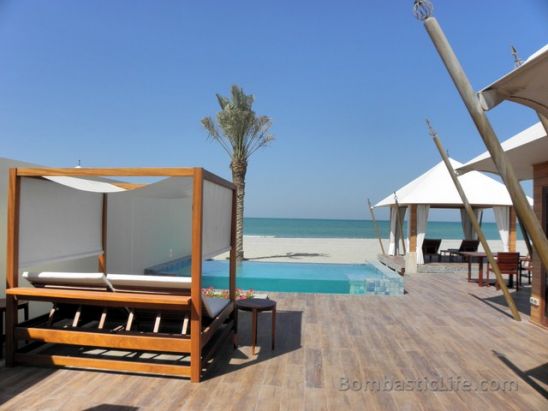 Outdoor Area of a Beach Villa at Banyan Tree Al Hamra Beach Resort - Ras Al Khaimah, UAE
