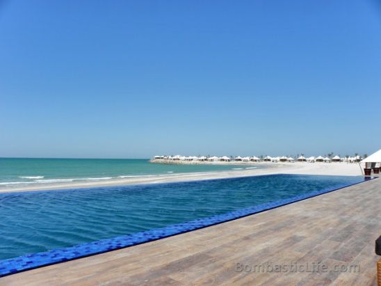View from the Main Deck and Infinity Pool at Banyan Tree Beach Resort Al Hamra - Ras Al Khaimah, UAE
