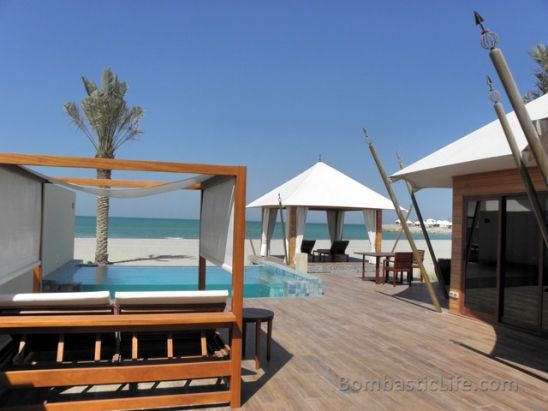 Outdoor Area of a Beach Villa at Banyan Tree Al Hamra Beach Resort - Ras Al Khaimah, UAE
