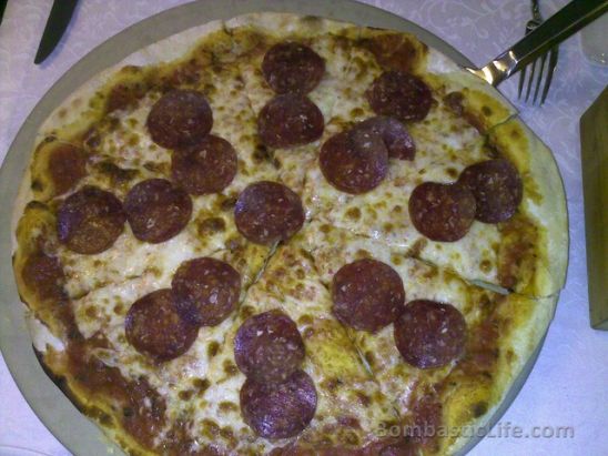 Pepperoni Pizza at Viaggio Italian Restaurant in Kuwait.