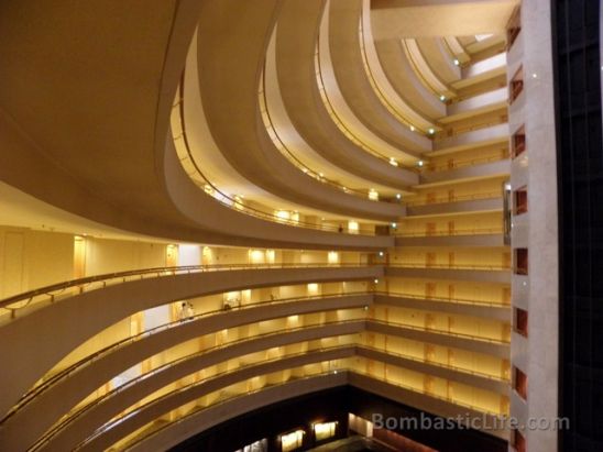 View of the open design inside the Mandarin Oriental Hotel - Singapore.
