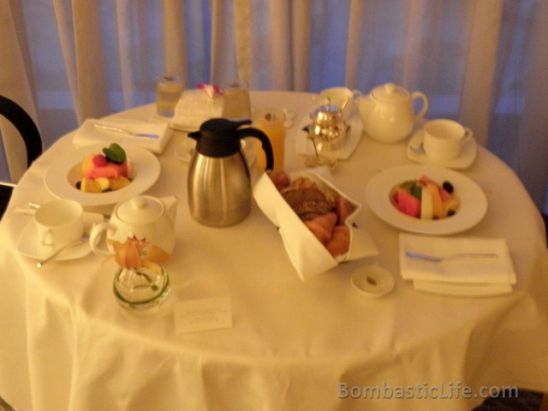 Breakfast from Room Service at the Mandarin Oriental Hotel - Singapore