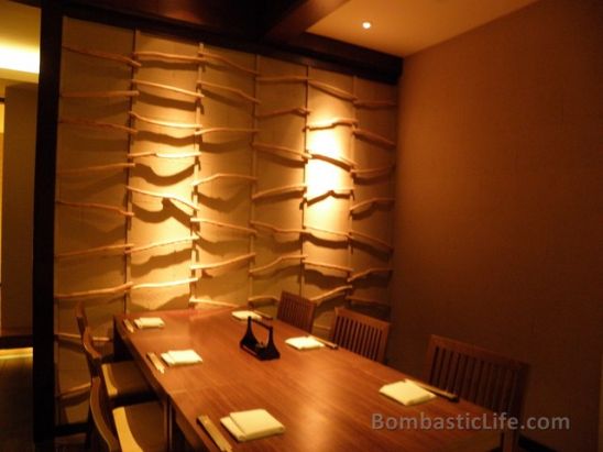 Interior of Keyaki Japanese Restaurant in Singapore.