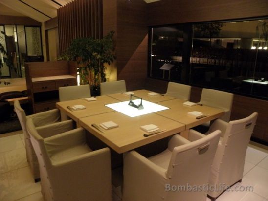 Interior of Keyaki Japanese Restaurant in Singapore.