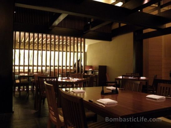Interior of Keyaki Japanese Restaurant in Singapore.