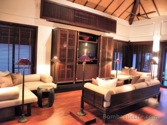 Living Room of Pool Villa at The Nam Hai Resort in Hoi An, Vietnam.