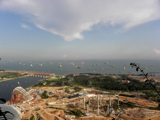 View from our Orchard Suite at Marina Bay Sands Hotel in Singapore.