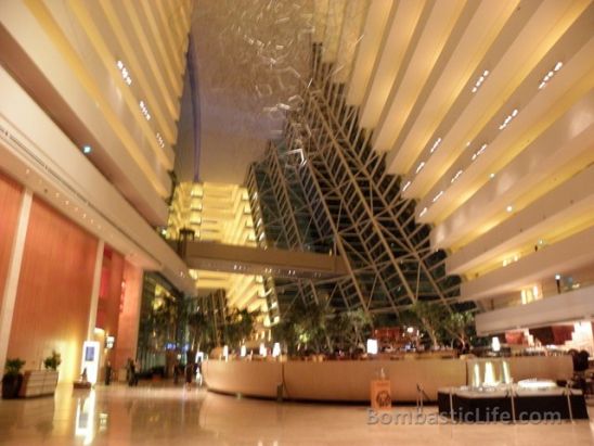 Lobby area of Marina Bay Sands Hotel in Singapore.