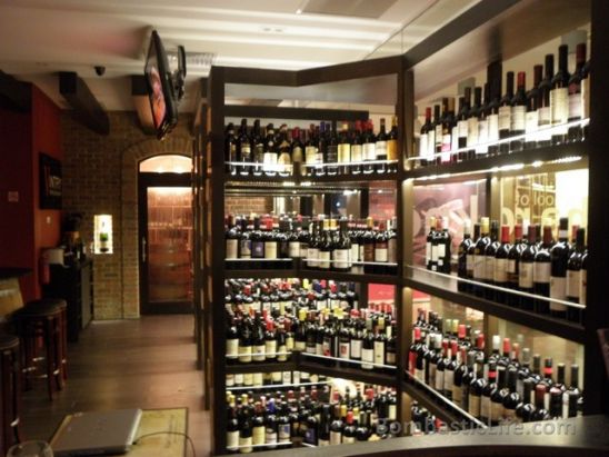 Just some of the many wines available at Vintry Wine Bar in Singapore.