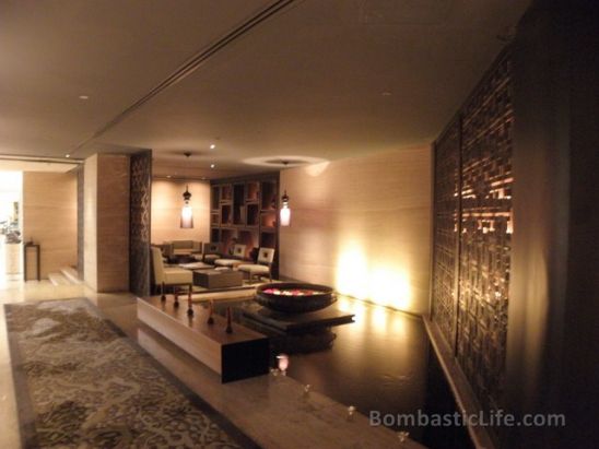 Entrance to Rang Mahal Restaurant at the Pan Pacific Hotel in Singapore.