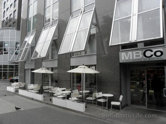 Outside seating of MB Co (Montreal Bread Company) - Toronto, ON