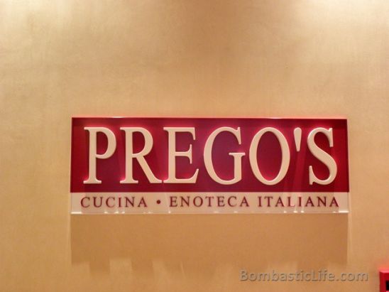 Prego's Italian Restaurant at Beach Rotana Hotel in Abu Dhabi. 