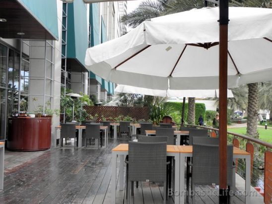 Deck Seating at Prego's Italian Restaurant at Beach Rotana Hotel in Abu Dhabi. 