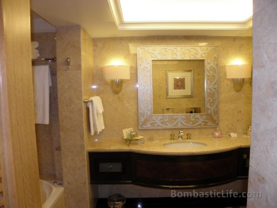 Bathroom of a Classic Suite in the Tower Wing in the Beach Rotana Hotel - Abu Dhabi, UAE
