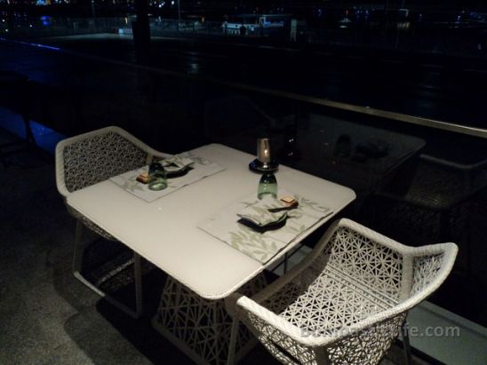 The outdoor seating at Kazu Restaurant at Yas Hotel - Abu Dhabi, UAE