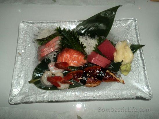 Sashimi and Unagi Sushi at Kazu Japanese Sushi Restaurant at Yas Hotel - Abu Dhabi, UAE