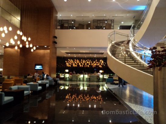 Lobby of the Marriott Hotel in Manila.