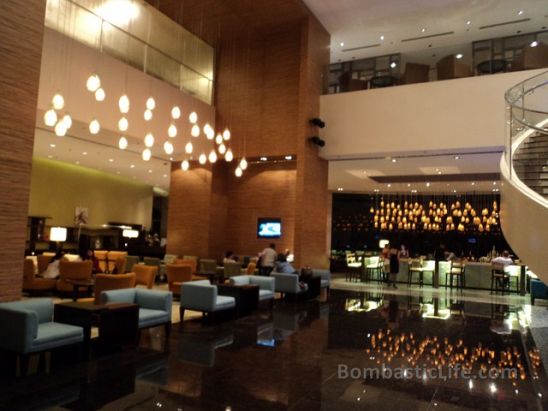 Lobby of the Marriott Hotel in Manila.