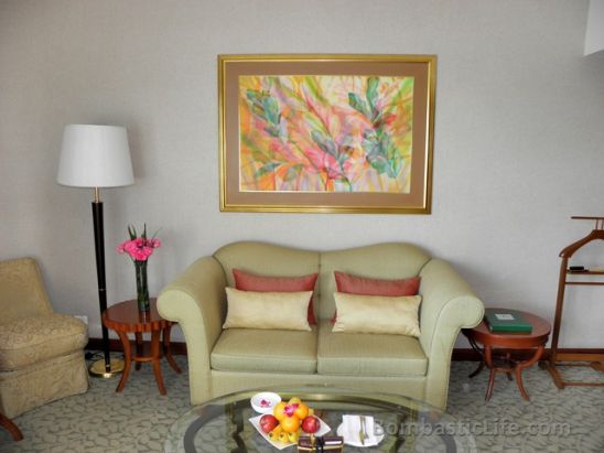 Seating Area in the Bedroom of our Tower Suite at the Shangri-La Hotel Edsa - Manila, Philippines.
