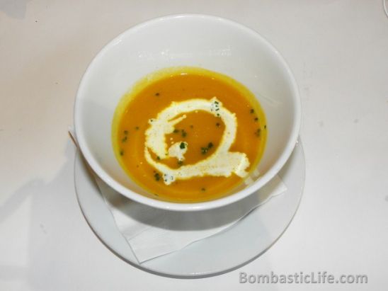 Carrot, orange and ginger soup at Sala Bistro in Manila.