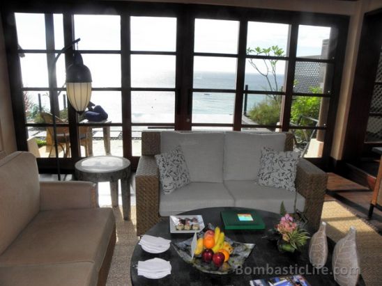 Living Room of a Loft Villa at Shangri-La Resort Boracay, Philippines.