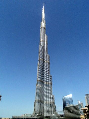 Our view of Burj Khalifa from our Palace Suite at the Palace Hotel in Dubai. 