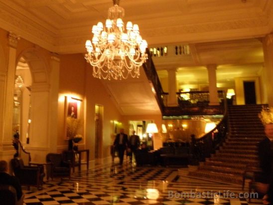 Lobby of Claridge's Hotel in London.