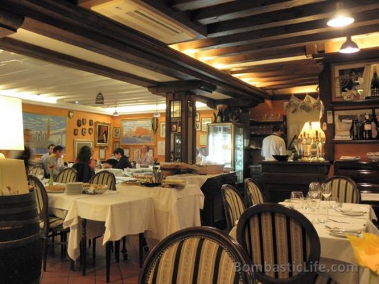 Dining Room of Vecia Cavana Venetian Restaurant in Venice.  