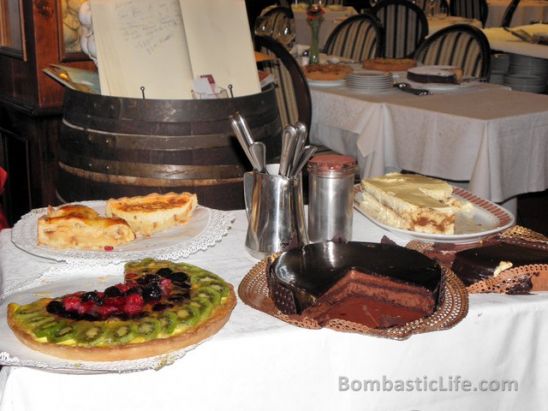 Selection of Desserts at Vecia Cavana Venetian Restaurant in Venice.  