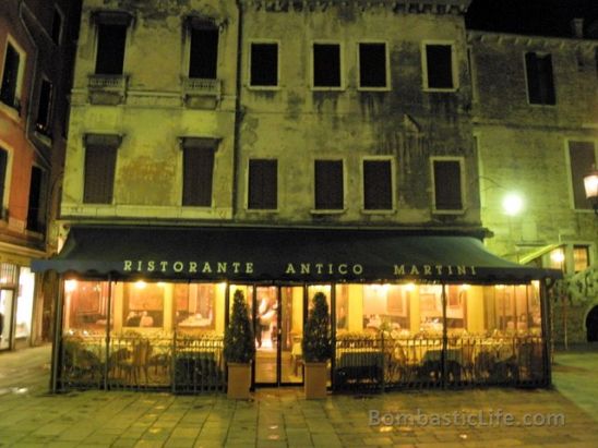 Antico Martini Restaurant in Venice, Italy.