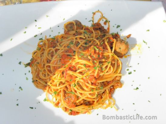 Spaghetti and Meatballs at Al Poggio Restaurant and Pizzeria in Venice, Italy