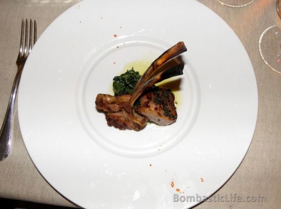 Grilled Lamb Cutlets with Milk Wilted Spinach