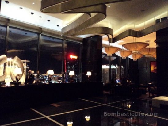 Front desk at the Mandarin Oriental Hotel Las Vegas.