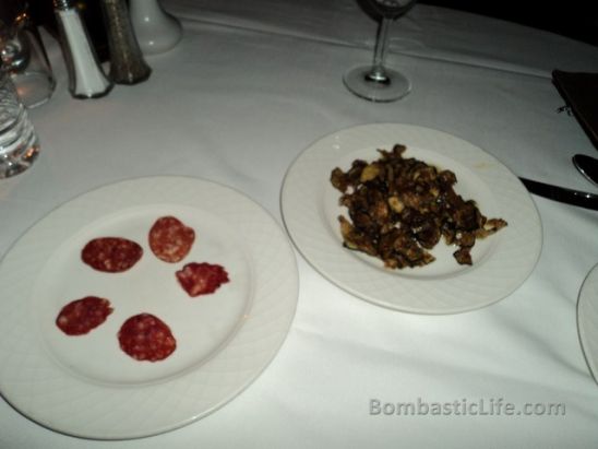 Salami and Grilled Artichokes at Il Mulino Italian Restaurant in Las Vegas.