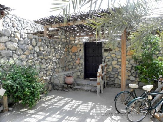 Entrance of our Beach Front Pool Villa at Six Senses Zighy Bay in Oman.