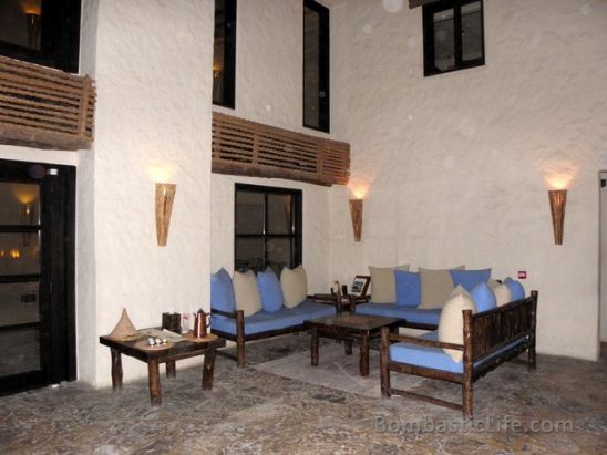 Lobby of Six Senses Zighy Bay in Oman.