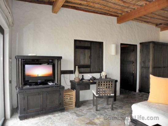 Living Room of our Beach Front Pool Villa at Six Senses Zighy Bay in Oman.