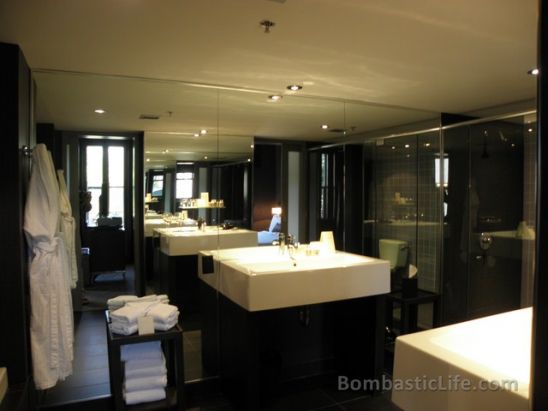Bathroom of our Junior Suite at Hotel Opus in Montreal