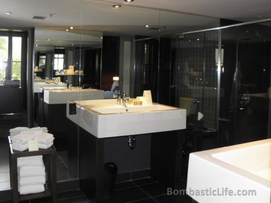 Bathroom of our Junior Suite at Hotel Opus in Montreal