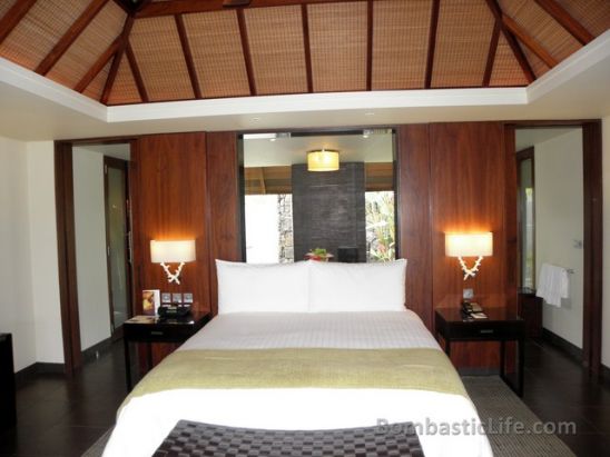 Bedroom of a Beach Villa at the Four Seasons Mauritius Resort.