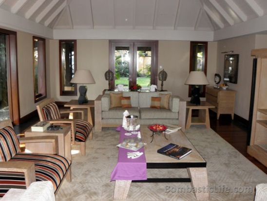 Living Room of our Royal Villa at The Oberoi Mauritius.