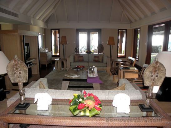 Living Room of our Royal Villa at The Oberoi Mauritius.
