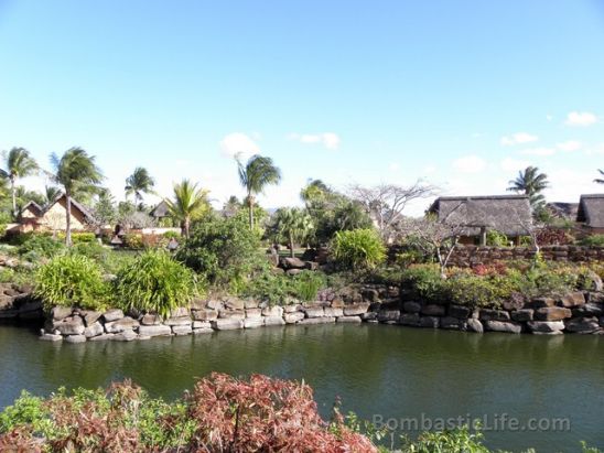 Another picture of the pond at The Oberoi Mauritius.