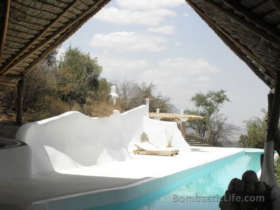 Main Pool and Lounge Chairs at Little Shompole in Kenya.