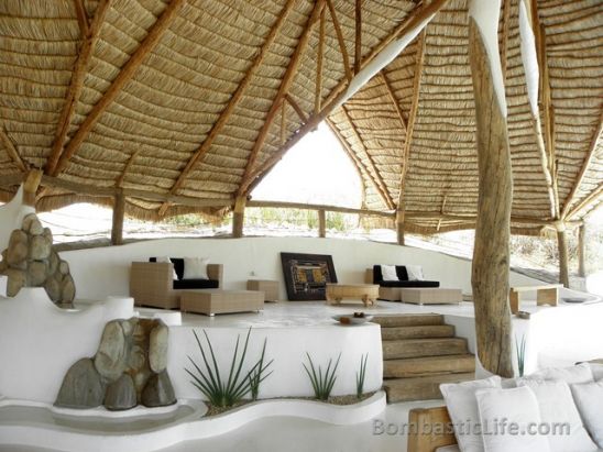 Relaxing seating area at Little Shompole in Kenya. 