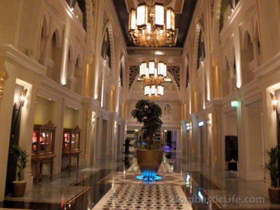 Corridors off the Lobby at Jumeirah Zabeel Saray in Dubai.