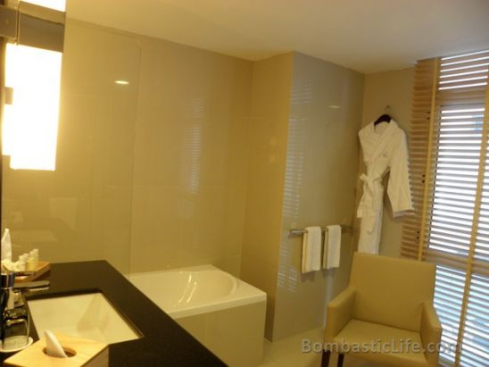 Bathroom of a Boutique Suite at L' Hotel in Bahrain
