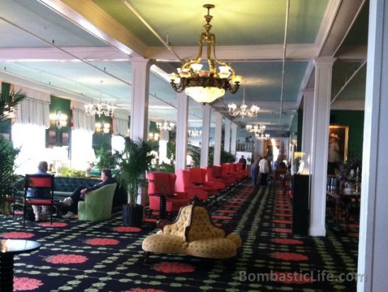 Lobby of The Grand Hotel on Mackinaw Island in Michigan.
