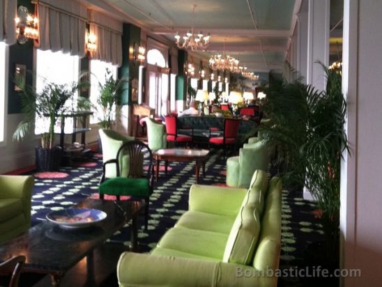 Lobby of The Grand Hotel on Mackinaw Island in Michigan.