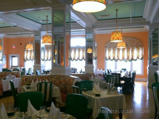 Dining room of The Grand Hotel on Mackinaw Island in Michigan.